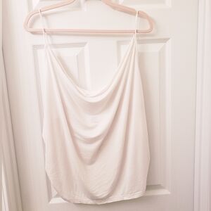White Cowl Neck Camisole –  High-low Minimalist, Chic, Lightweight